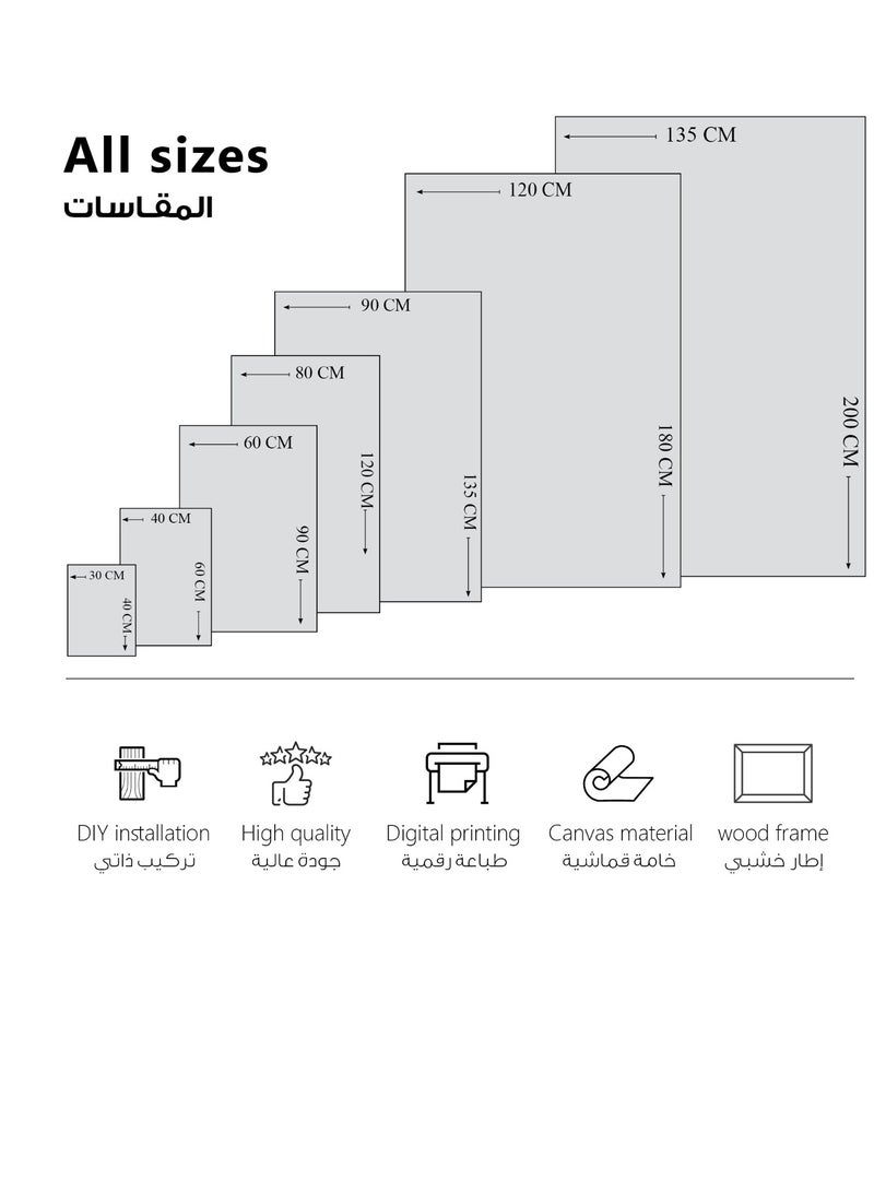 مودكلاس لوحة حائط كانفس بإطار خشبي تصميم شجرة - Image 4
