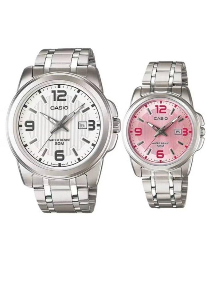 CASIO Quartz Stainless Steel Couple Watch MTP-1314D-7A/LTP-1314D-5A - Image 1