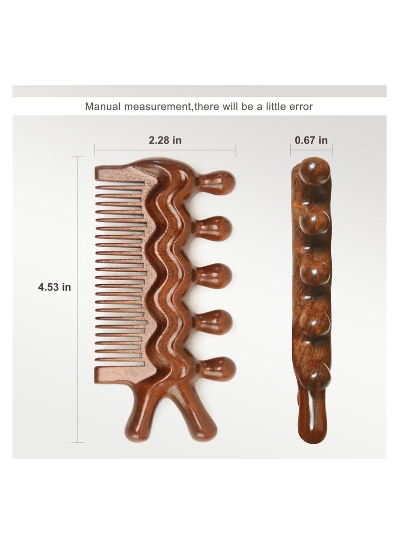 KASTWAVE Wooden Massage Comb, Trigger Point Massage Tool, Gua Sha Scraping Scalp and Hair Massage, Scalp Stimulator, Scalp Massager, Full Body Acupressure - Image 5