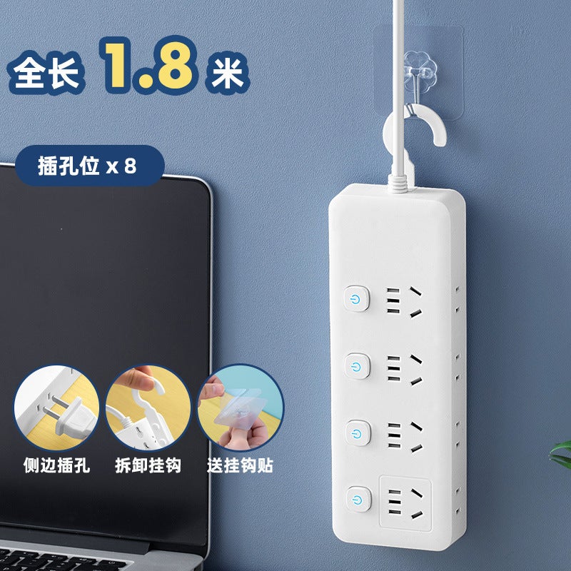 Smart Socket Usb Multi-Function Plug Independent Switch With Edge Plug Long Wire Wiring Board New National Standard Plug - Image 1