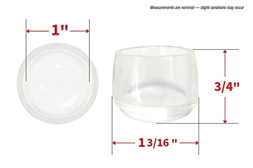 Shepherd Hardware Shepherd 24 Pack Non-Slip Round Rubber Leg Tip Floor Protectors – 1" Inner Diameter for Chairs, Stools & Tables - Reduce Noise & Prevent Scratches – Clear - Image 5
