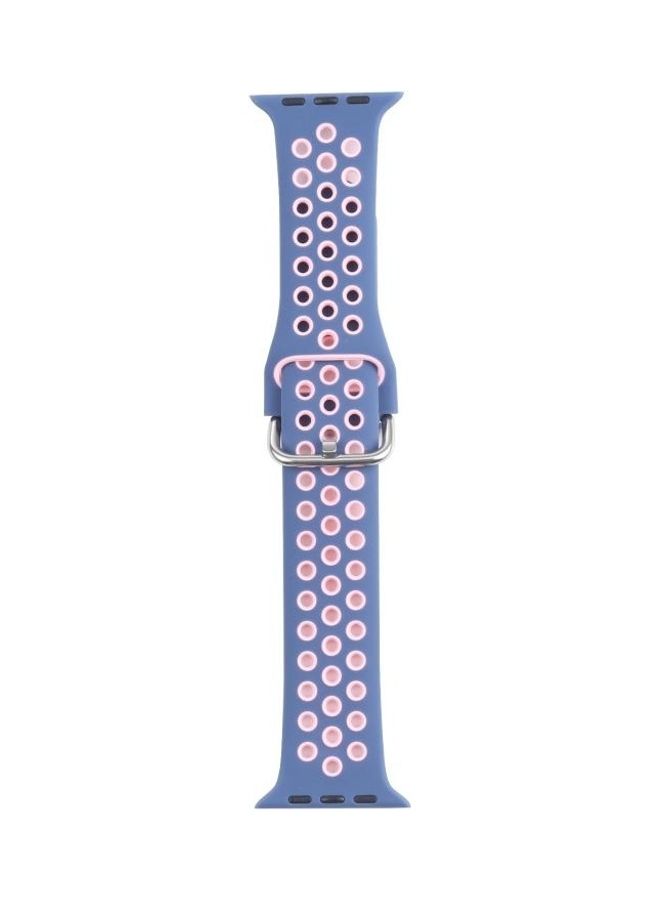 NIBEMINENT Replacement Watchband For Apple Watch Series 7 41mm/6 & SE 5 4 40mm/3 2 1 38mm Light Blue/Pink - Image 1