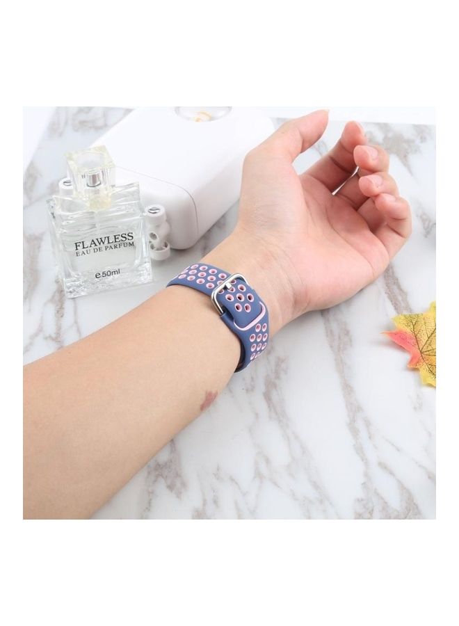 NIBEMINENT Replacement Watchband For Apple Watch Series 7 41mm/6 & SE 5 4 40mm/3 2 1 38mm Light Blue/Pink - Image 5