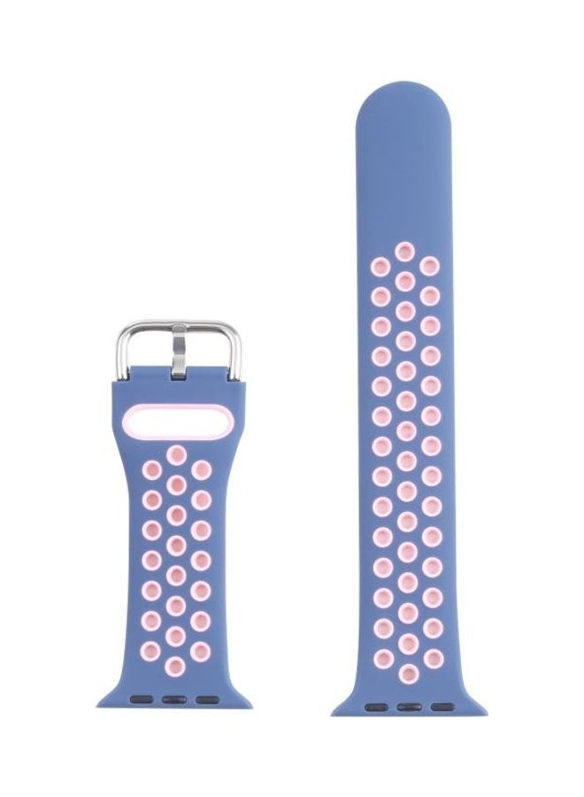 NIBEMINENT Replacement Watchband For Apple Watch Series 7 41mm/6 & SE 5 4 40mm/3 2 1 38mm Light Blue/Pink - Image 3