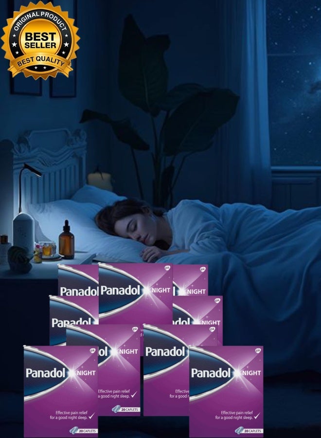 Panadol 9 Pieces Night 20 Tablets Effective Pain Relief - Image 1