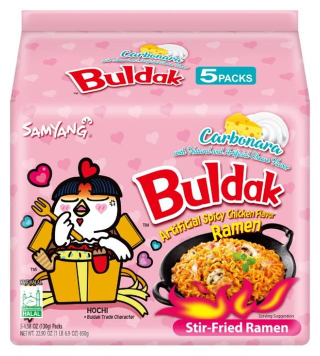 Samyang Buldak Hot Chicken Ramen Carbonara  Noodles 130 gm *5 - Image 1
