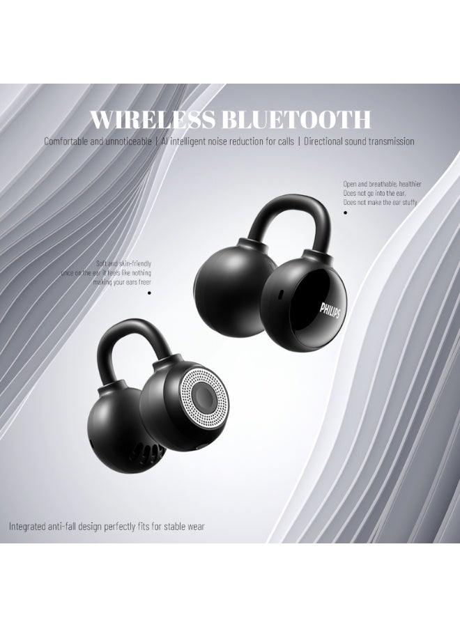 Philips TAQ2620 , Earphone,True Open Ear Headphones,True Wireless Earbuds,Long Playtime, IP54 Water and Dust Proof with  ANC,AI Call Noise Reduction,3D Surround Sound,Sterling Sound, Secure Fit and Comfort, For Sports, Work, Black - Image 4