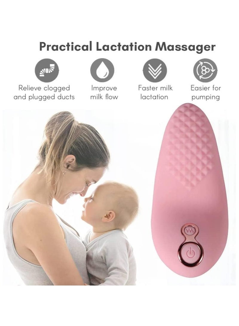 ELTRAZONE مدلك الرضاعة الدافئ 2 في 1، مدلك ثدي ناعم للرضاعة، حرارة + اهتزاز قابل للتعديل لانسداد القنوات، تحسين تدفق الحليب، احتقان الثدي - Image 2