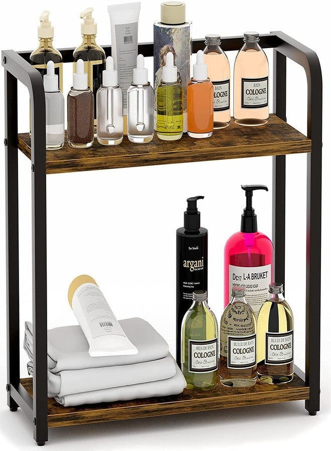 OGFC 28024 Space Saving Spice Rack Organizer for Countertop - Bathroom Counter Organizer, Seasoning Rack, Wooden Tabletop Storage Shelves for Kitchen, Bathroom, Bedroom and Office - Image 1