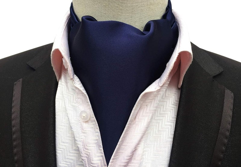 Secdtie Men's Polka Dot Plaid Silk Cravat Ties Jacquard Woven Casual Ascot - Image 3