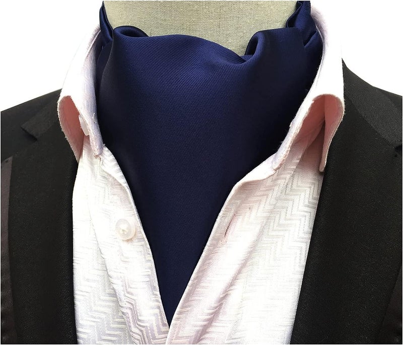 Secdtie Men's Polka Dot Plaid Silk Cravat Ties Jacquard Woven Casual Ascot - Image 2