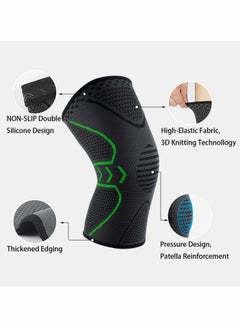 KASTWAVE Knee Brace, Knee Compression Sleeve Support for Men & Women | Knee Support for Running, Basketball, Weightlifting, Gym, Workout, Sports  2 PCS  - Image 2