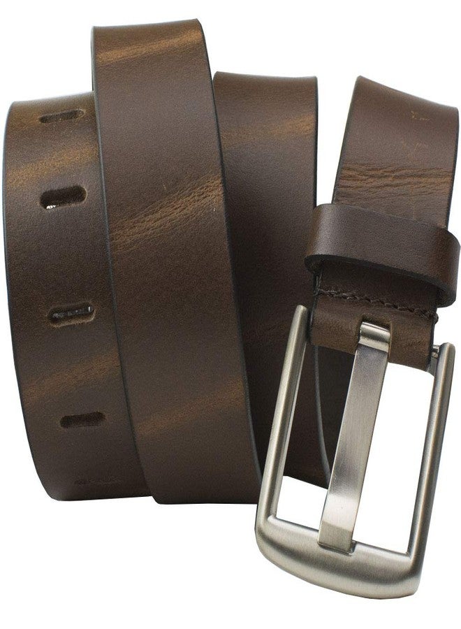 Nickel Smart Brown Wide Pin Belt - 36" - Image 1