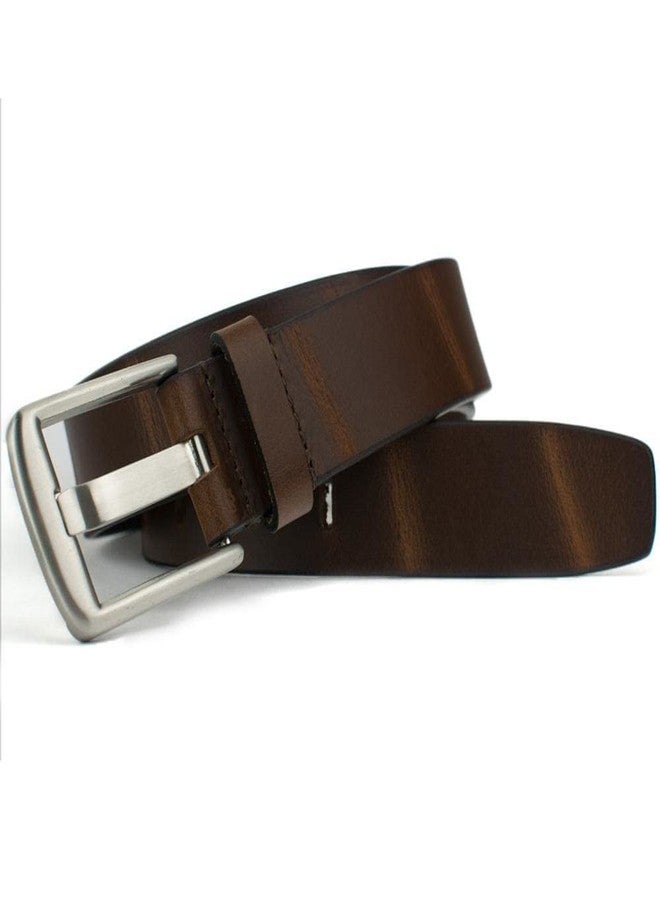 Nickel Smart Brown Wide Pin Belt - 36" - Image 5
