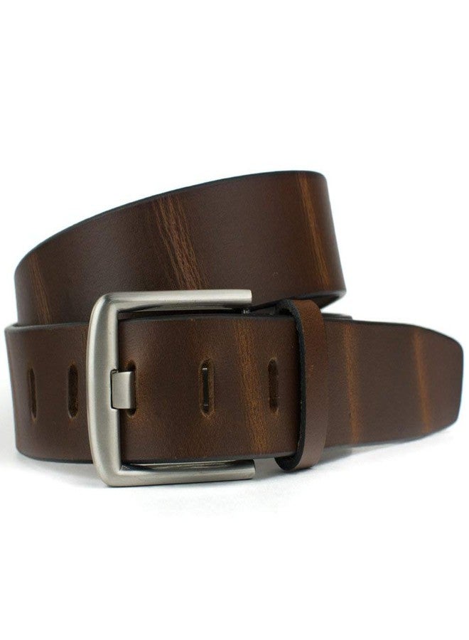 Nickel Smart Brown Wide Pin Belt - 36" - Image 4