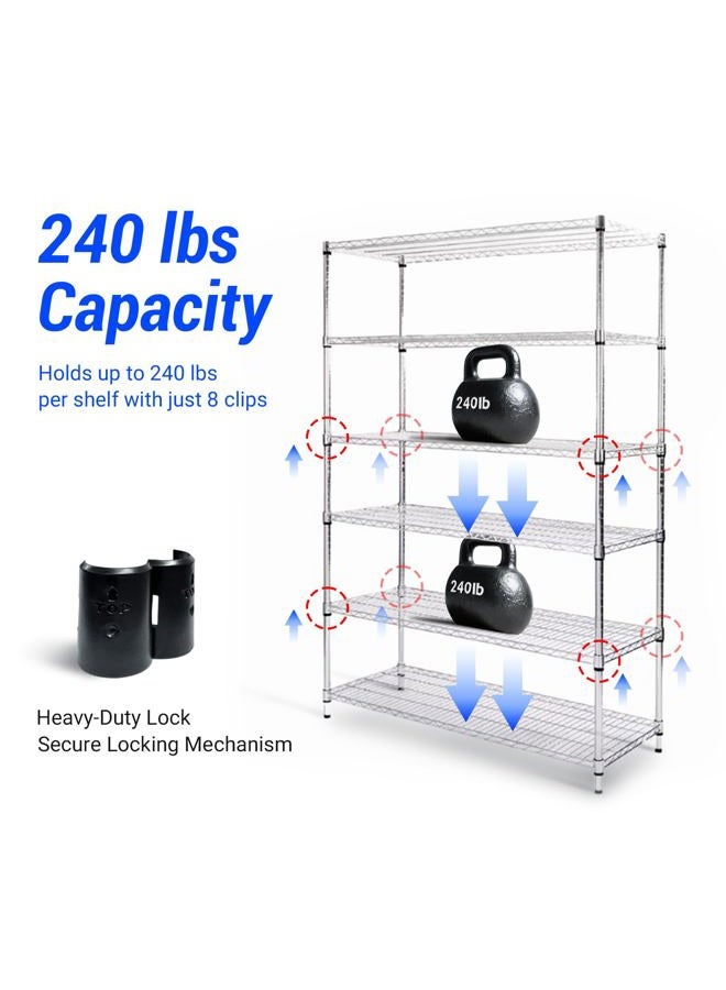 AIDUWANFU 24 Pcs (12 Pairs) Heavy Duty Wire Shelf Clips for 3/4'' Pole - Secure Locking Shelf Clips, Universal Metal Shelving Accessories Replacement (3/4 Inch, Pack, 24.0) - Image 3