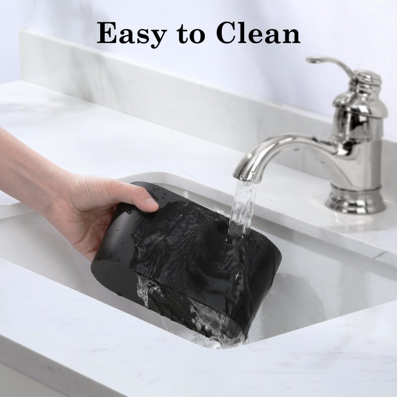 Luxspire Toothbrush Holder  2 Slots Toothbrush And Toothpaste Holdersfor Bathrooms  Resin Toothbrush Holder Electric Toothbrush Stand For Vanity Countertop  Bathroom Accessories  Matte Black - Image 4
