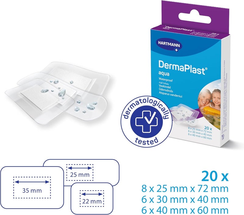 DERMAPLAST لصقات ديرما بلاست أكوا المقاومة للماء - 20 قطعة - Image 2