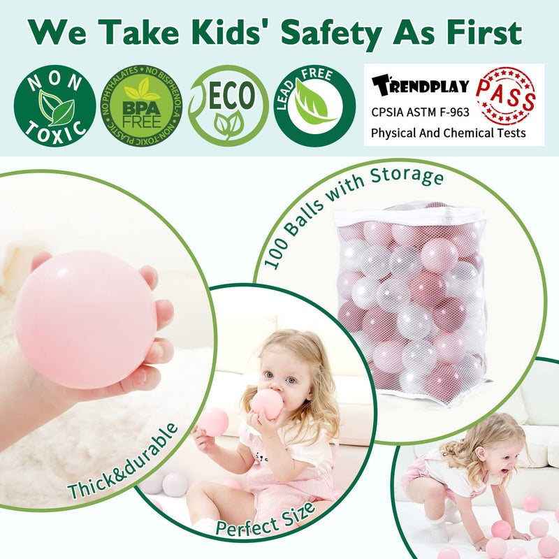 TRENDPLAY كرات كرة التوجيه للرضيع للأطفال الصغار كرات بلاستيكية لا رائحة للأطفال. - Image 2