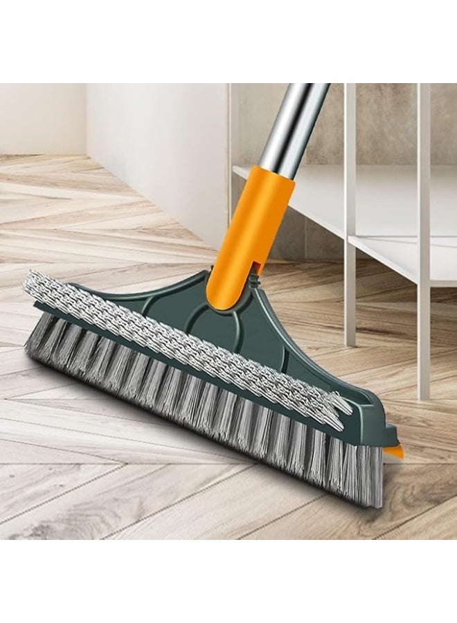 فرشاة تنظيف الأرضيات المصنوعة من السيليكون 3 في 1 مع ممسحة - رأس مرن للبلاط والرخام والخشب والزجاج - فرشاة متعددة الأغراض للحمام والمطبخ والزوايا الضيقة - Image 1