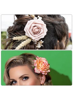 MECCANIXITY Set Of 30 Rose Flower Hair Clips 4 Inch Flower Hair Pins Flower Brooch For Women Hair Accessories  - Image 4