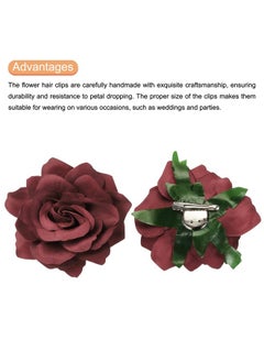 MECCANIXITY Set Of 30 Rose Flower Hair Clips 4 Inch Flower Hair Pins Flower Brooch For Women Hair Accessories  - Image 3
