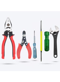 Hillgrove Hillgrove HGCM377M1 8inch Heavy Duty Grip Combination Pilash Hand Tool Lineman Plier with Adjustable Wrench Wire Cutter Line TesterElectrical Tape and 2in1 Screwdriver  - Image 1