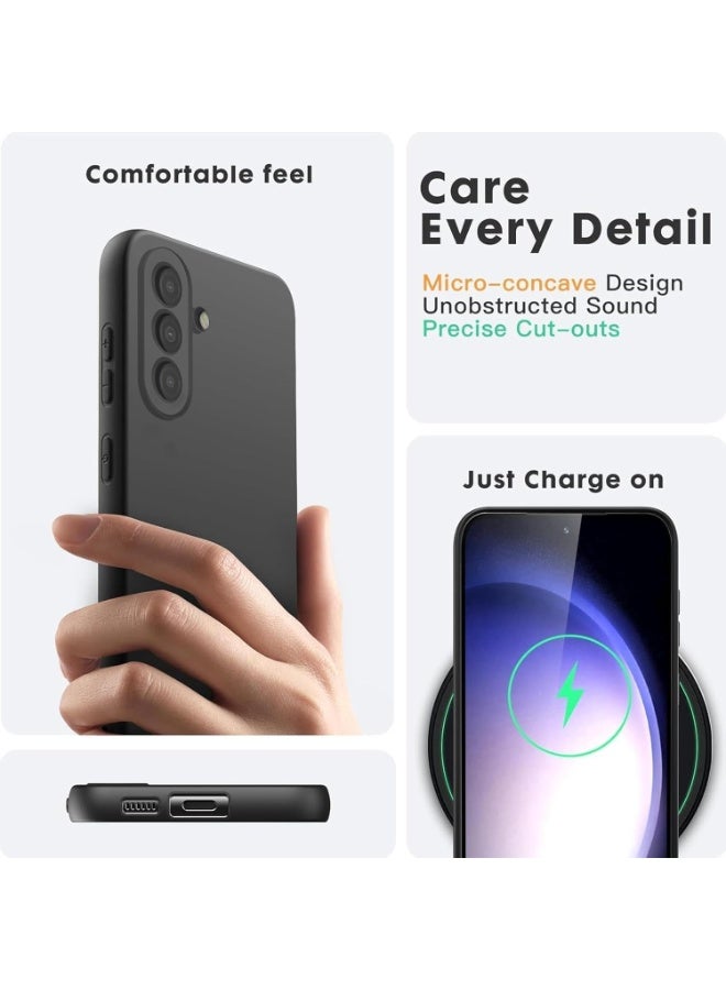 Lion Store phone case for Samsung Galaxy A36 5G featuring a double layer of anti-ray microfiber and shockproof liquid silicone, with a soft TPU protective cover (black) - Image 5