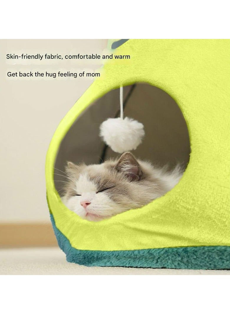 A.M Cute Cat Beds for Indoor Cats, Small Dog Beds, Soft Washable Pet Beds for Kitten and Puppy, Funny Avocado Cat Cave - Image 3