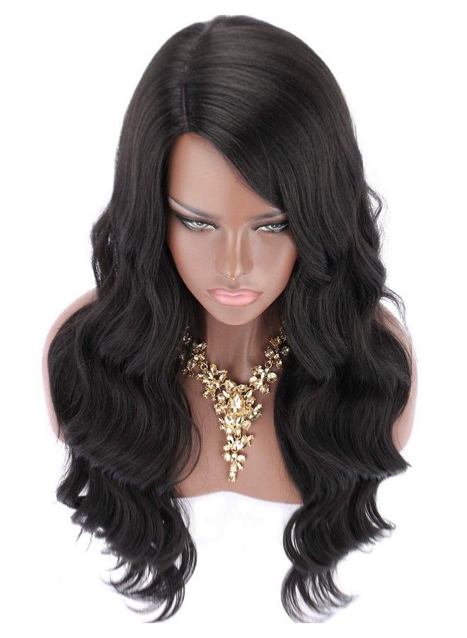LUSH LOCKS ® Women Hair Wig Long Curly Wavy Synthetic Full Wig Black Colourwavy 20 Inches  - Image 5