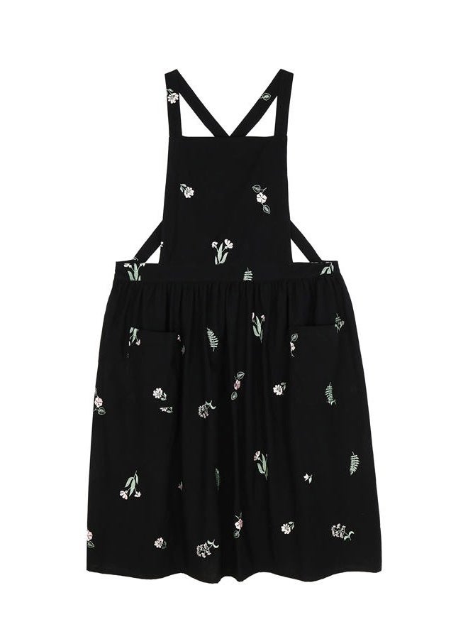 FADUOFA Japanese Cotton Linen Cross Back Apron for Women with Pockets,Fashion Pinafore Dress with Waist Ties - Image 5