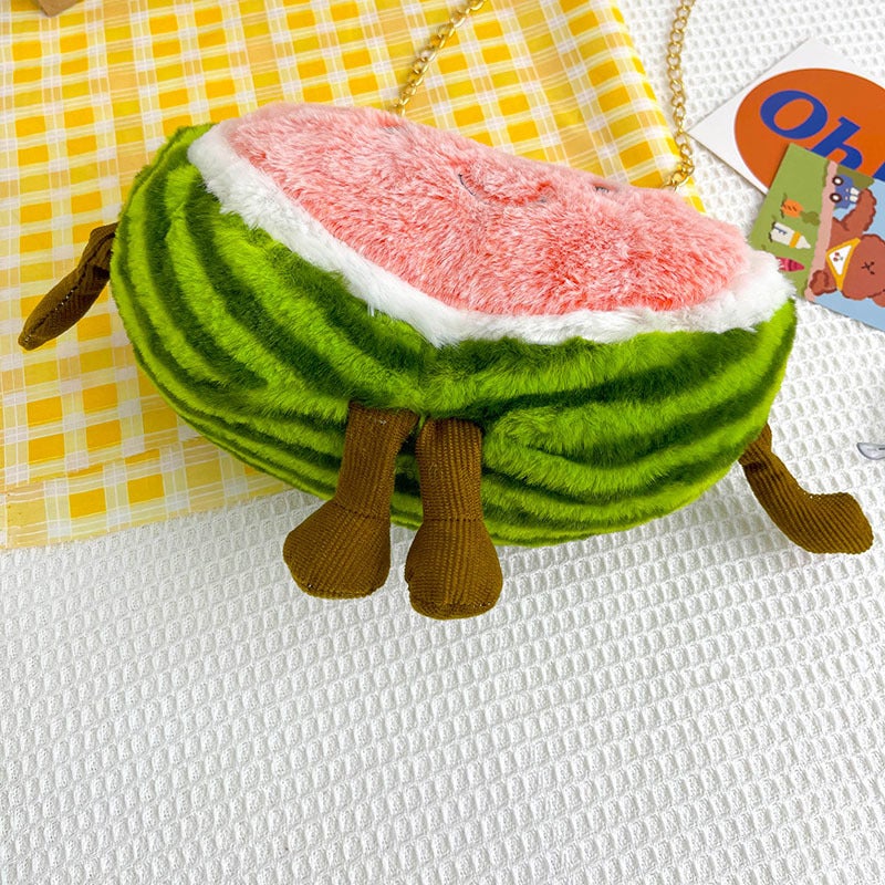 Plush Bags For Women, New Trendy Cartoon Creative Fruit Plush Bags, Casual Girls' Shoulder Crossbody Bags - Image 3
