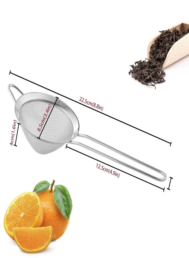 OLULU 9 Pack Fine Mesh Strainer, OLULU Stainless Steel Cocktail Strainer Set with Handle for Tea, Coffee, Juice – Dishwasher Safe - Image 2