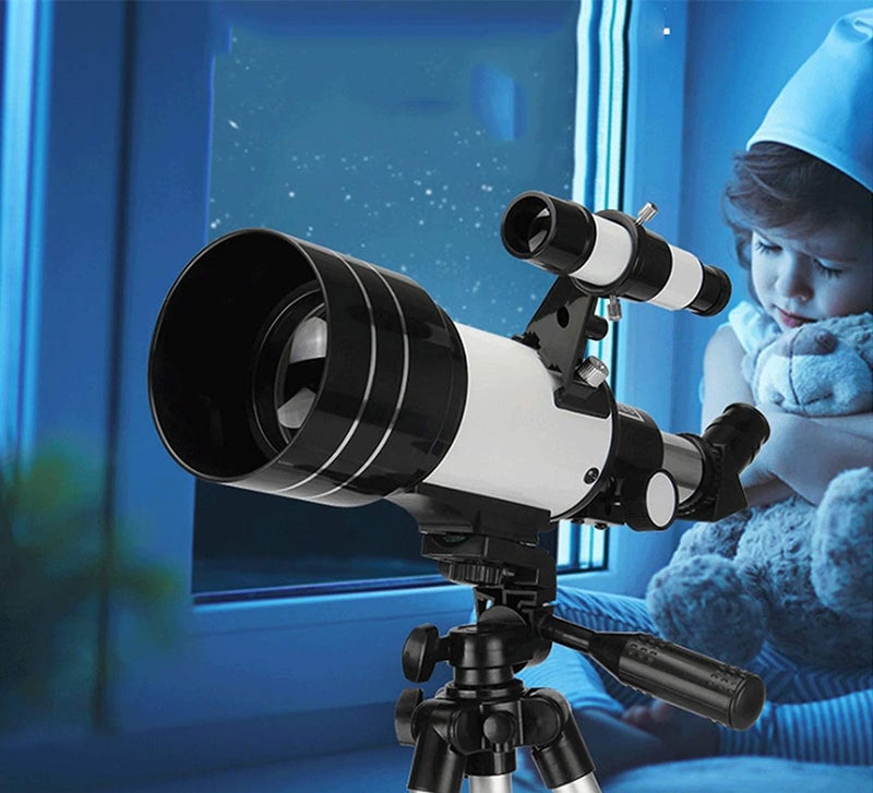 Ostin تلسكوب فلكي انكساري F30070M مع عدسة بارلو 2X، تلسكوب أحادي عالي الدقة للسفر في الفضاء، تصوير 150X، منظار ثلاثي القوائم، مناسب للأطفال والمبتدئين البالغين - Image 2