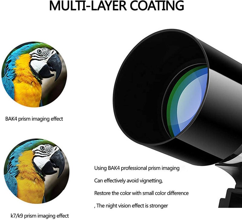 Ostin تلسكوب فلكي انكساري F30070M مع عدسة بارلو 2X، تلسكوب أحادي عالي الدقة للسفر في الفضاء، تصوير 150X، منظار ثلاثي القوائم، مناسب للأطفال والمبتدئين البالغين - Image 5