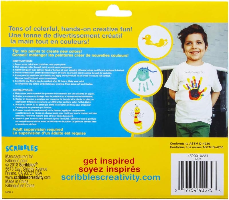 Scribbles Roller Kit, Kid Safe, Permanent Finger Paint, 7 Piece Set, Rainbow - Image 2