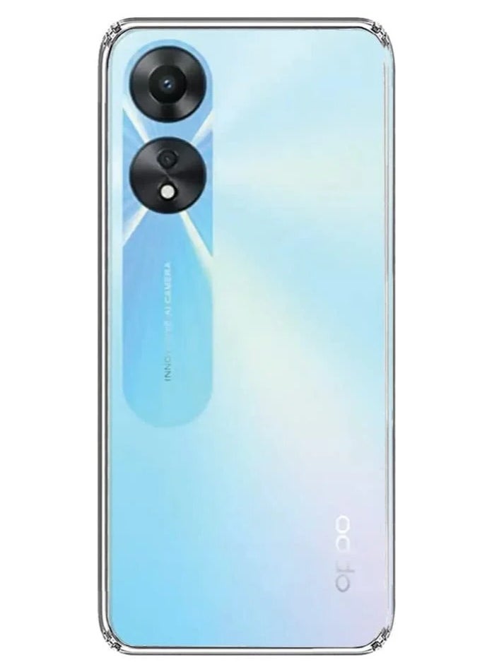 ماركة غير محددة غطاء حماية شفاف من السيليكون لهاتف OPPO A78 4G، غطاء خلفي شفاف للغاية هجين | تصميم مقاوم للصدمات | حماية الكاميرا من الصدمات | ظهر شفاف صلب | غطاء ممتص للصدمات (PC & TPU | شفاف) غير أصفر  - Image 1