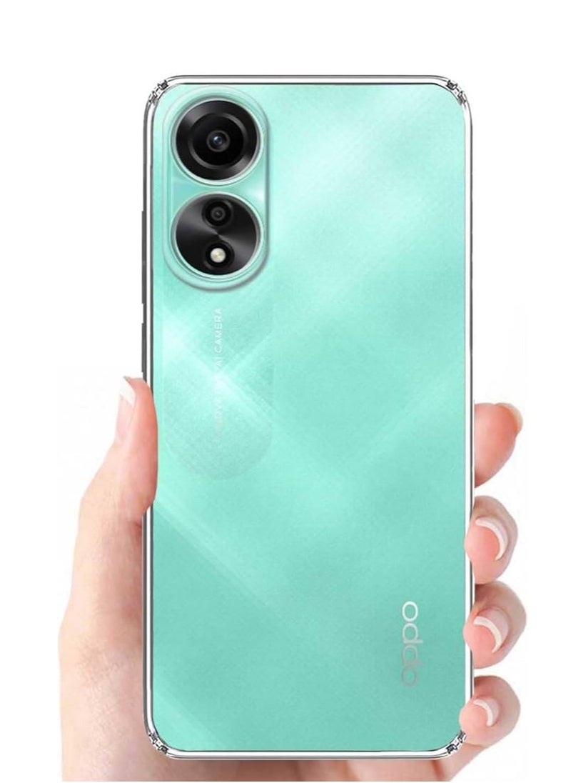 ماركة غير محددة غطاء حماية شفاف من السيليكون لهاتف OPPO A78 4G، غطاء خلفي شفاف للغاية هجين | تصميم مقاوم للصدمات | حماية الكاميرا من الصدمات | ظهر شفاف صلب | غطاء ممتص للصدمات (PC & TPU | شفاف) غير أصفر  - Image 3