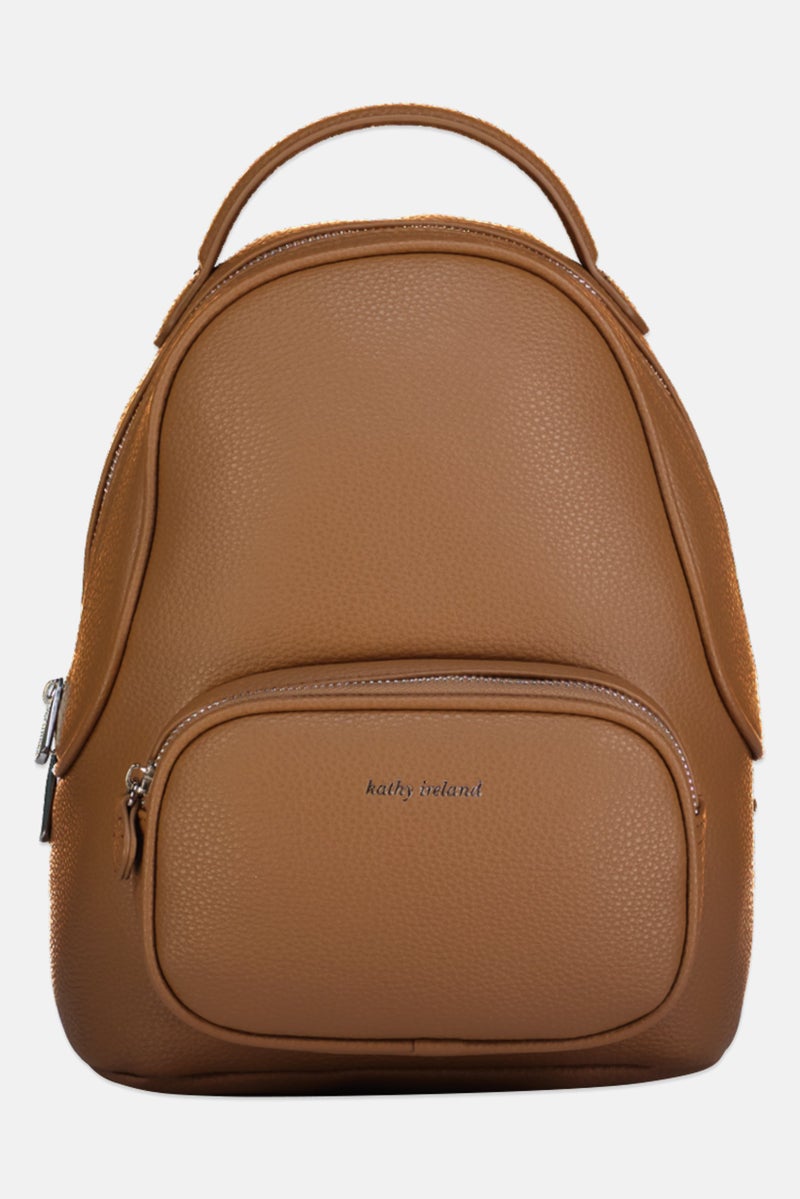 Kathy Ireland Women Brand Logo Mini Backpack, Brown  - Image 1