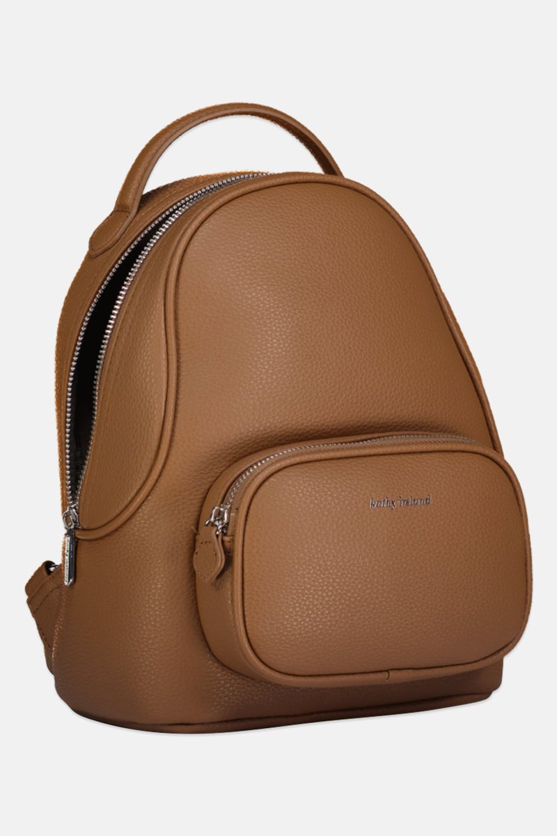 Kathy Ireland Women Brand Logo Mini Backpack, Brown  - Image 3