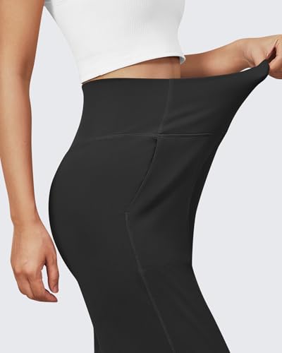 G4Free Wide Leg Pants Woman Loose Yoga Pants with Pockets Soft Comfy Casual Trousers Stretch Sweatpants (Black,L,29") - Image 5