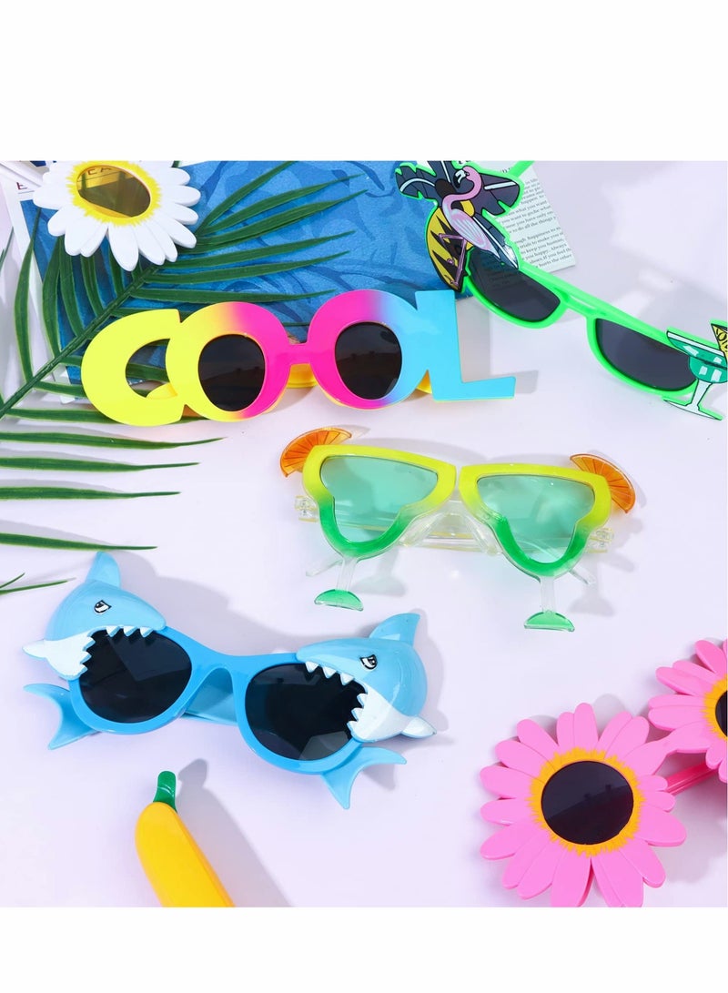 Captaintech 10 Pairs of Fun Tropical Sunglasses for Kids Perfect for Summer Parties and Beach Activities - Image 5