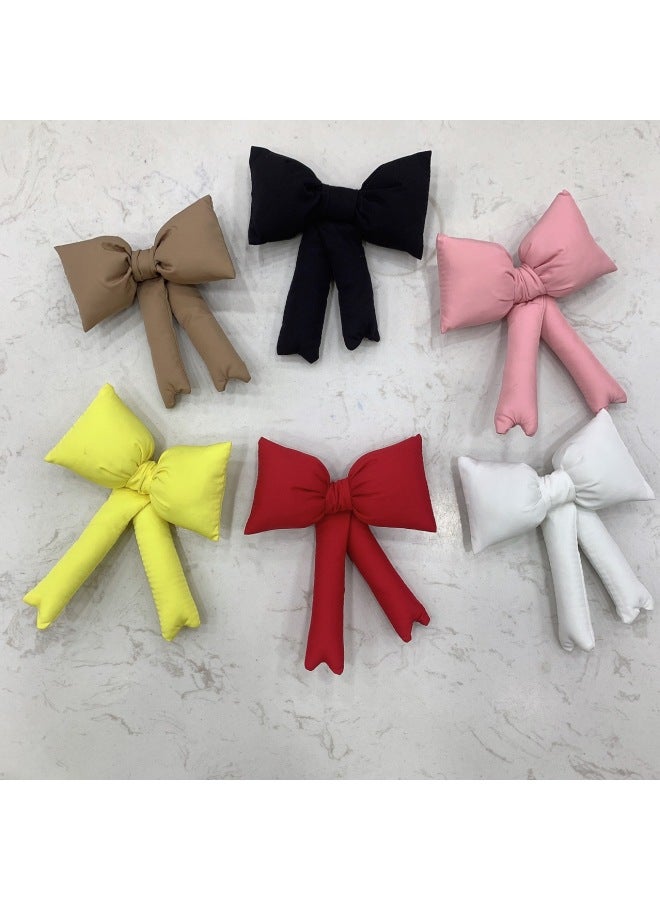 Fabric Bow All-match Dopamine Mobile Phone Back Clip Garment Accessories Fashion Cotton Filling Accessories-Color:CAMEL-Height:10✖️12 - Image 3