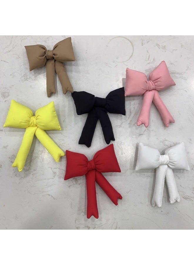 Fabric Bow All-match Dopamine Mobile Phone Back Clip Garment Accessories Fashion Cotton Filling Accessories-Color:CAMEL-Height:10✖️12 - Image 2
