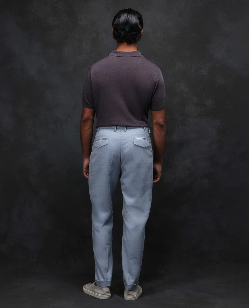 Rare Rabbit Men's Linen Blend Pleated Trouser