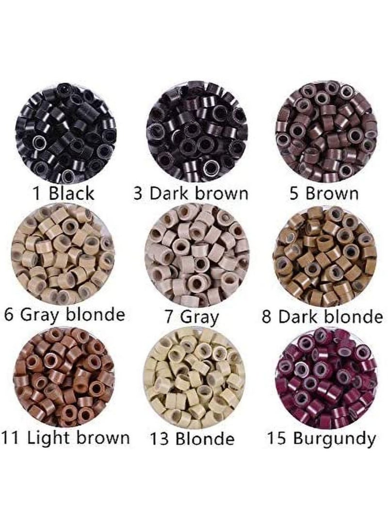 إستيل سيليكون مبطنة حلقات صغيرة وصلات خرز وصلات شعر ملحقات 5.0x3.0x3.0 مم خرز شعر أشقر - Image 3