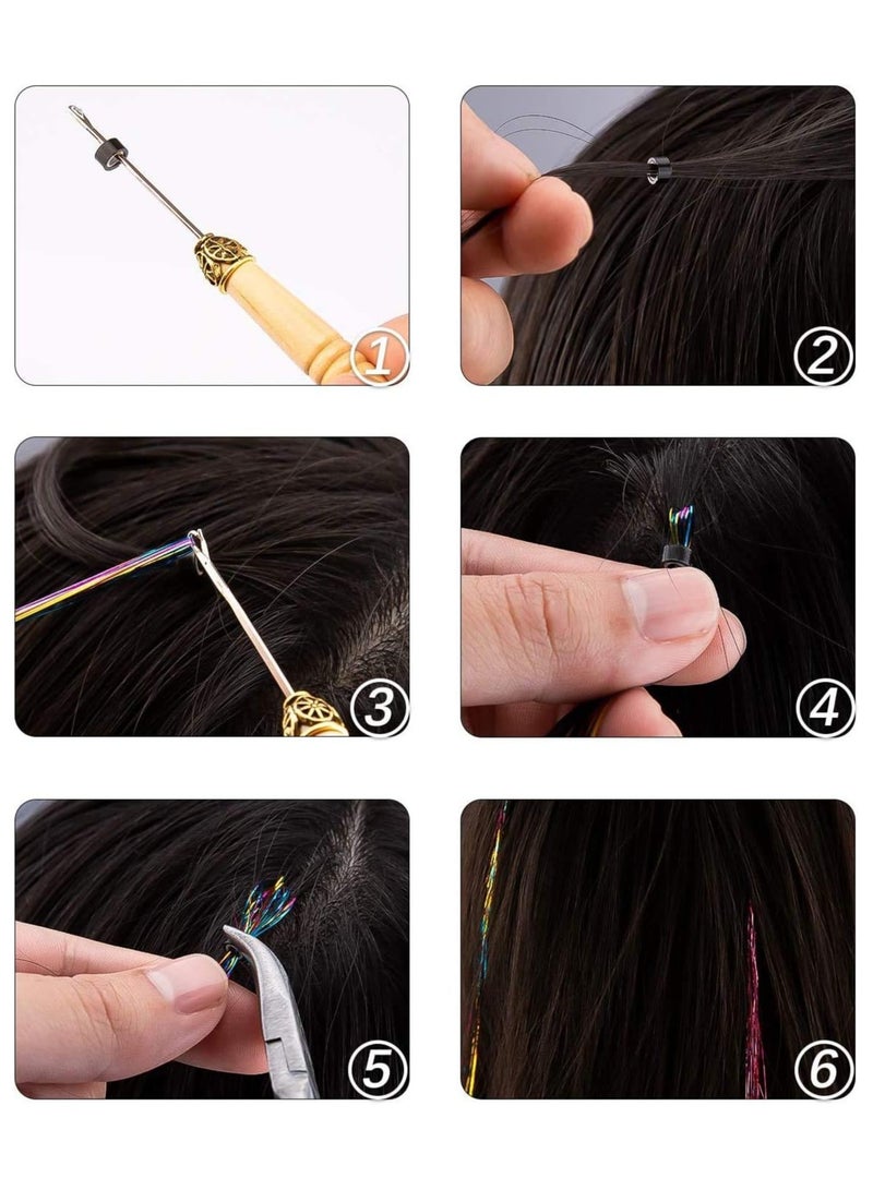 إستيل سيليكون مبطنة حلقات صغيرة وصلات خرز وصلات شعر ملحقات 5.0x3.0x3.0 مم خرز شعر أشقر - Image 5