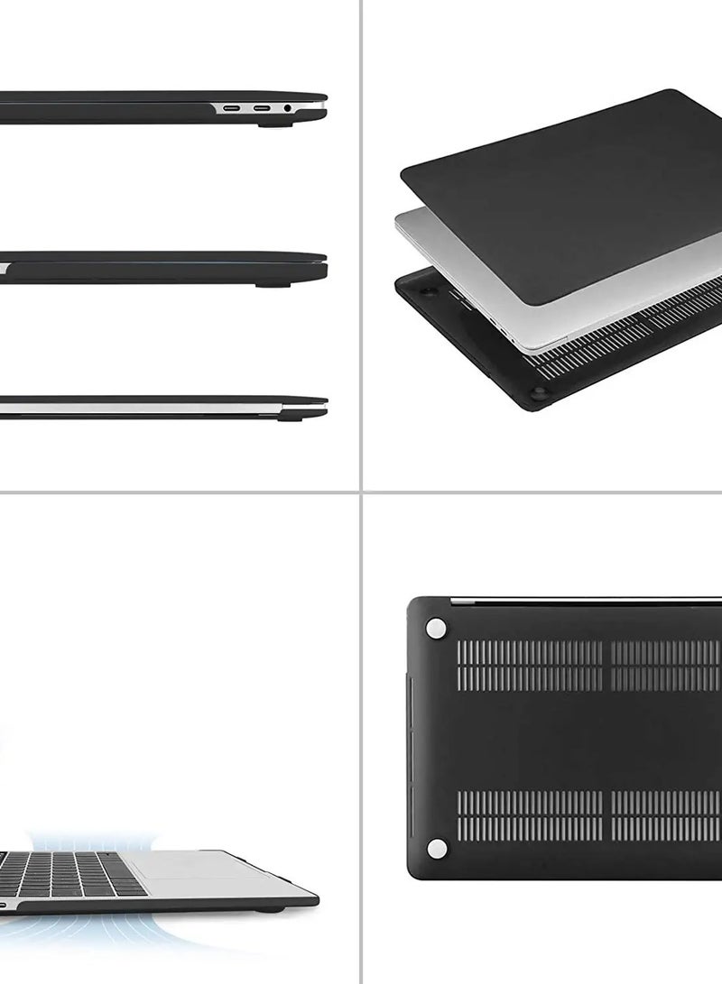 Compatible with MacBook Pro 13 inch Case 2022, 2021, 2020, 2019-2016 M2 M1 A2338 A2251 A2289 A2159 A1989 A1708 A1706 with/Without Touch Bar, Plastic Hard Shell Case Cover--Black - Image 5