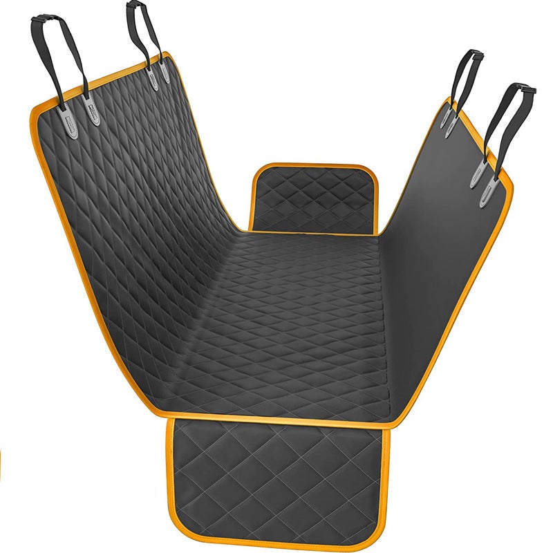 Generic Waterproof Pet Car Seat Cover Double Layer Orange side (send seat belt)