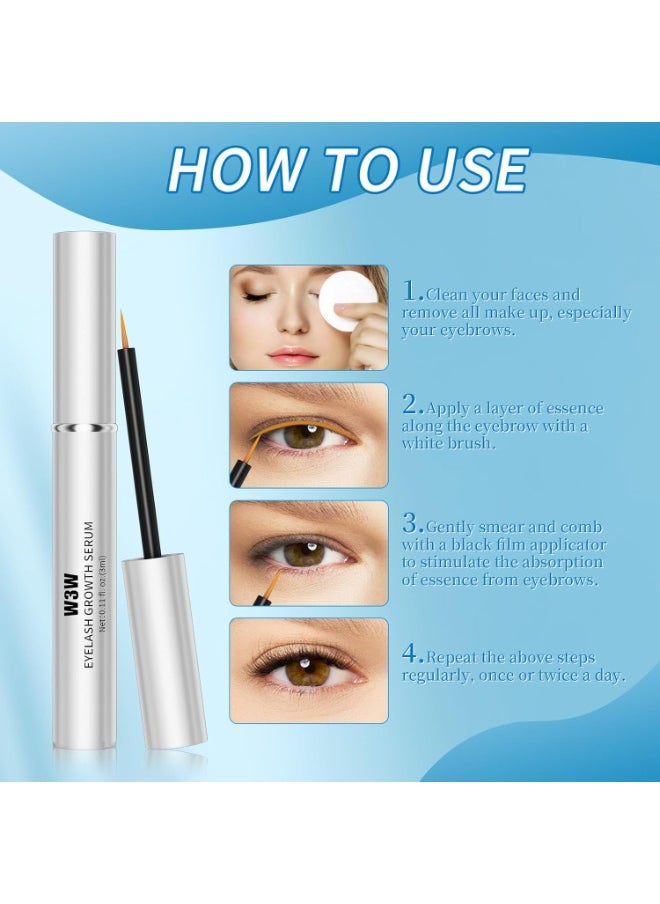 W3W Lash Serum, Eyelash Enhancer Growth Serum, Eyelash Serum, Lash Serum for Eyelash Enhance, Boost Lash Growth Serum, Gentle Formula for Longer, Fuller, and Thicker Lashes, 3ml  - Image 4